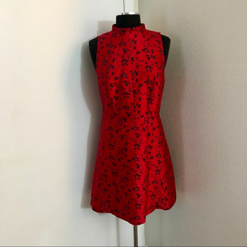 Kensie Red and Black Beautiful Beginnings Dress. - Picture 2 of 6